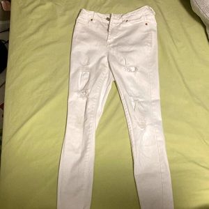White ripped jeans